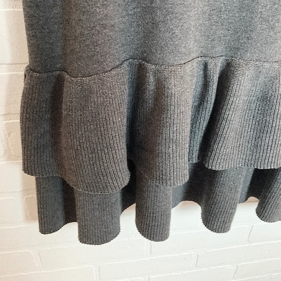 JACKPOT Mini Skirt AISHAH Ribbed knit Charcoal Gray ruffle Cotton blend M - Picture 7 of 12